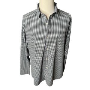 Mizzen + Main Leeward Navy Blue Gingham Button Down Shirt XL Standard Fit